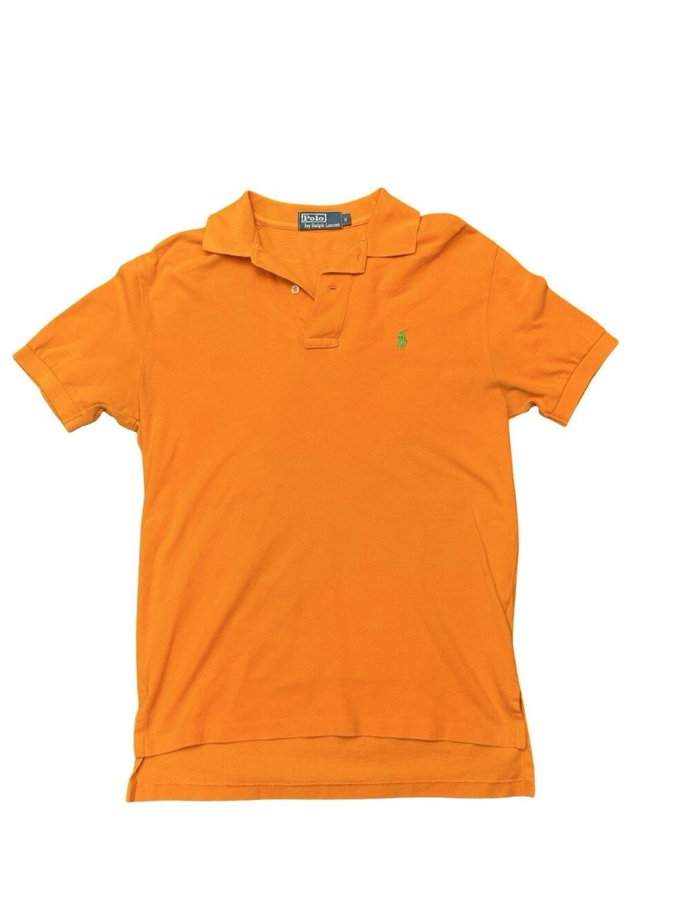 Pole By Ralph Lauren Orange Short Sleeve Mesh Polo Shirt 100% Cotton Sz S